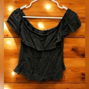 AMBIANCE Elegant Black Women's Top LARGE